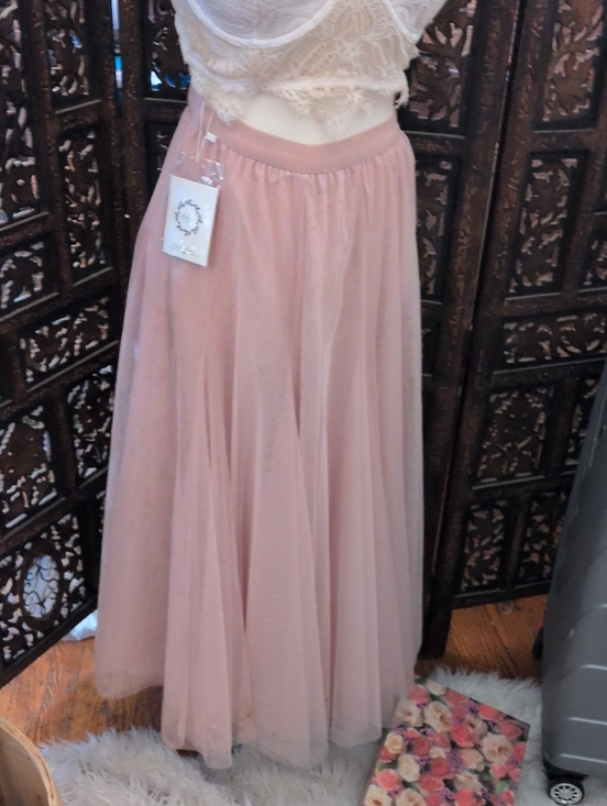 Golden Fashion Dresses & Skirts - Blush Pink Maxi Tulle Dance Skirt with Elastic Waistband